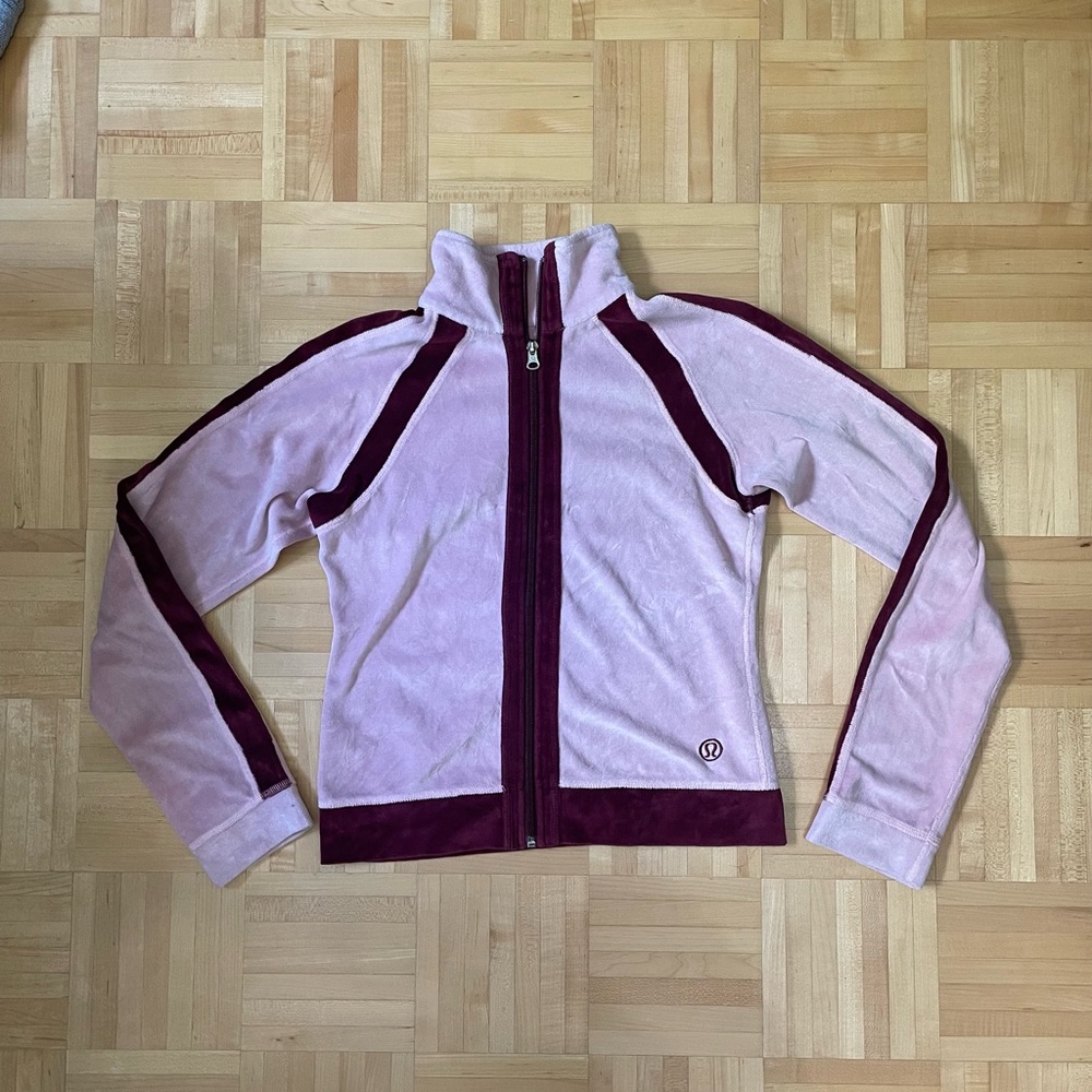 Lululemon Light Pink and Dark Red Zip-Up Jacket